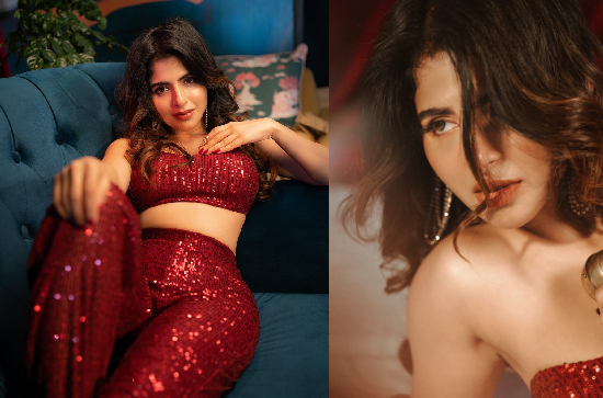 Iswarya Menon sizzles in Glittery red outfit