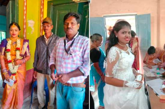 Viral! Two brides cast their votes in Karnataka