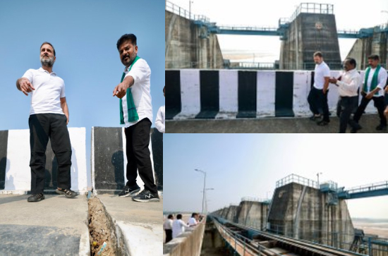 Rahul Gandhi visits Kaleshwaram Project site, alleges corruption 
