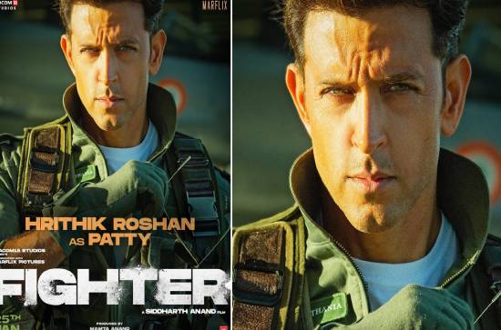 Hrithik Roshan as Squadron Pilot Patty in 'Fighter' 