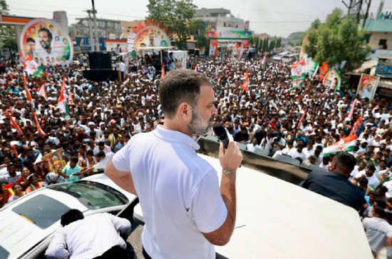 Over One million crowd attends Rahul Gandhi meeting in Telangana