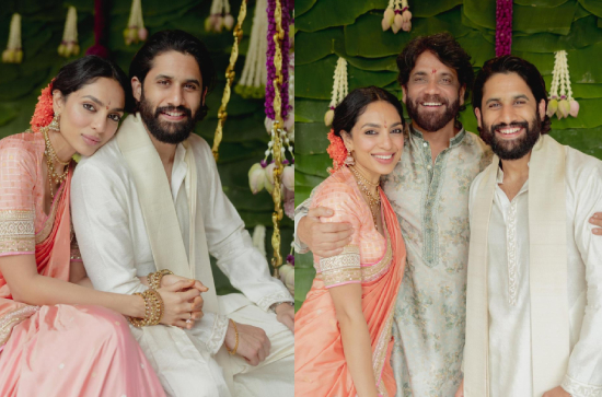Naga Chaitanya, Sobhita Dhulipala get engaged; Nagarjuna shares first pics 