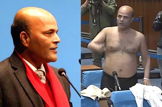 MP goes shirtless in Parliament!!