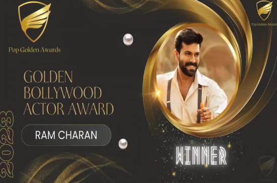 Global Star Ram Charan wins  ‘Golden Bollywood Actor of the Year’ proving his global appeal once again
