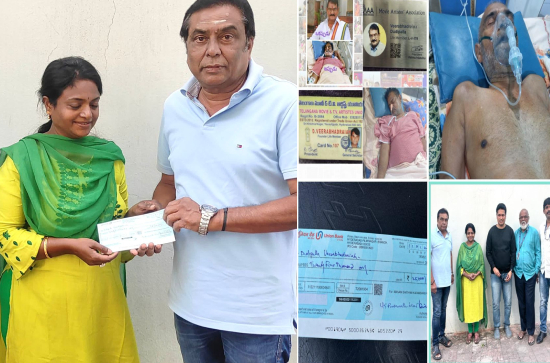 Hospitalized veteran artist Veerabhadrayya receives help from Kadambari Kiran