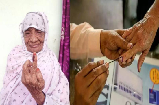 A 104 year old votes in Hyderabad