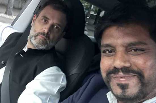 Telangana Youngster Drives Rahul Gandhi in the US
