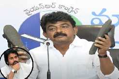 Perni Nani shows both slippers to Pawan Kalyan