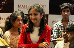 A Cinematic Celebration: Mahesh Babu's Daughter, Sitara Ghattamaneni, Hosts Guntur Kaaram Special Screening for Orphan Kids