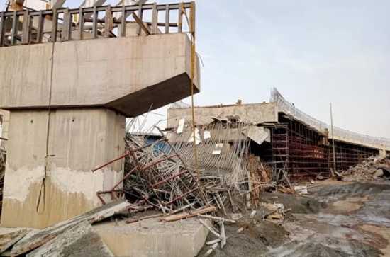 Underconstruction flyover collapses in LB.Nagar