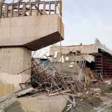 Underconstruction flyover collapses in LB.Nagar