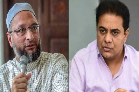 KTR takes on Centre, Owaisi praises