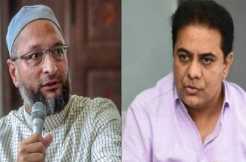 KTR takes on Centre, Owaisi praises
