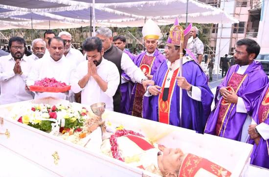 CM Revanth Reddy Pays Tribute to Archbishop Thumma Bala at Secunderabad
