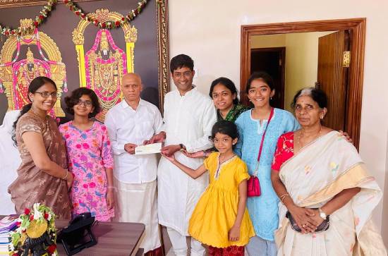 A Hyderabad-based family donates Rs. 1.5 Crore to TTD