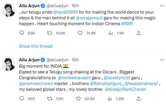 Allu arjun tweet